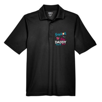 Baseball Gender Reveal Team Baseball Or Bow Daddy Loves You Men's Origin Performance Piqué Polo