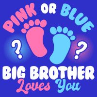 Baby Gender Reveal Party Pink Or Blue Big Brother Loves You Cute Gift Tall T-Shirt