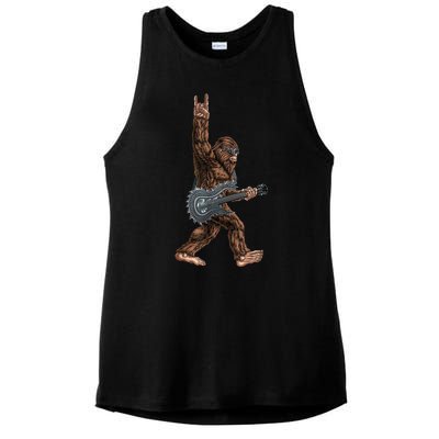 Bigfoot Guitar Rock On Ladies PosiCharge Tri-Blend Wicking Tank