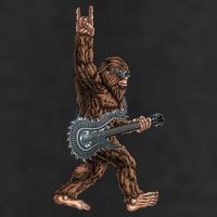 Bigfoot Guitar Rock On 7 Panel Mesh Trucker Snapback Hat