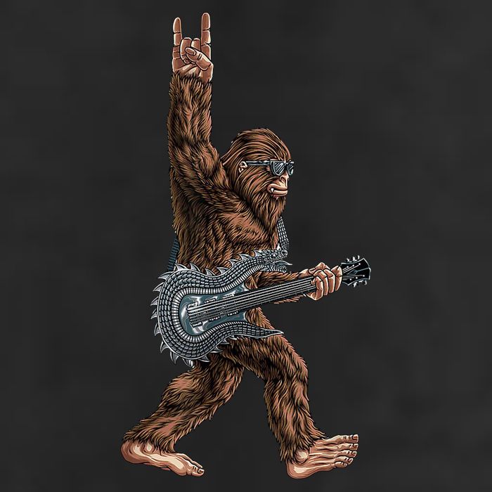 Bigfoot Guitar Rock On 7 Panel Mesh Trucker Snapback Hat
