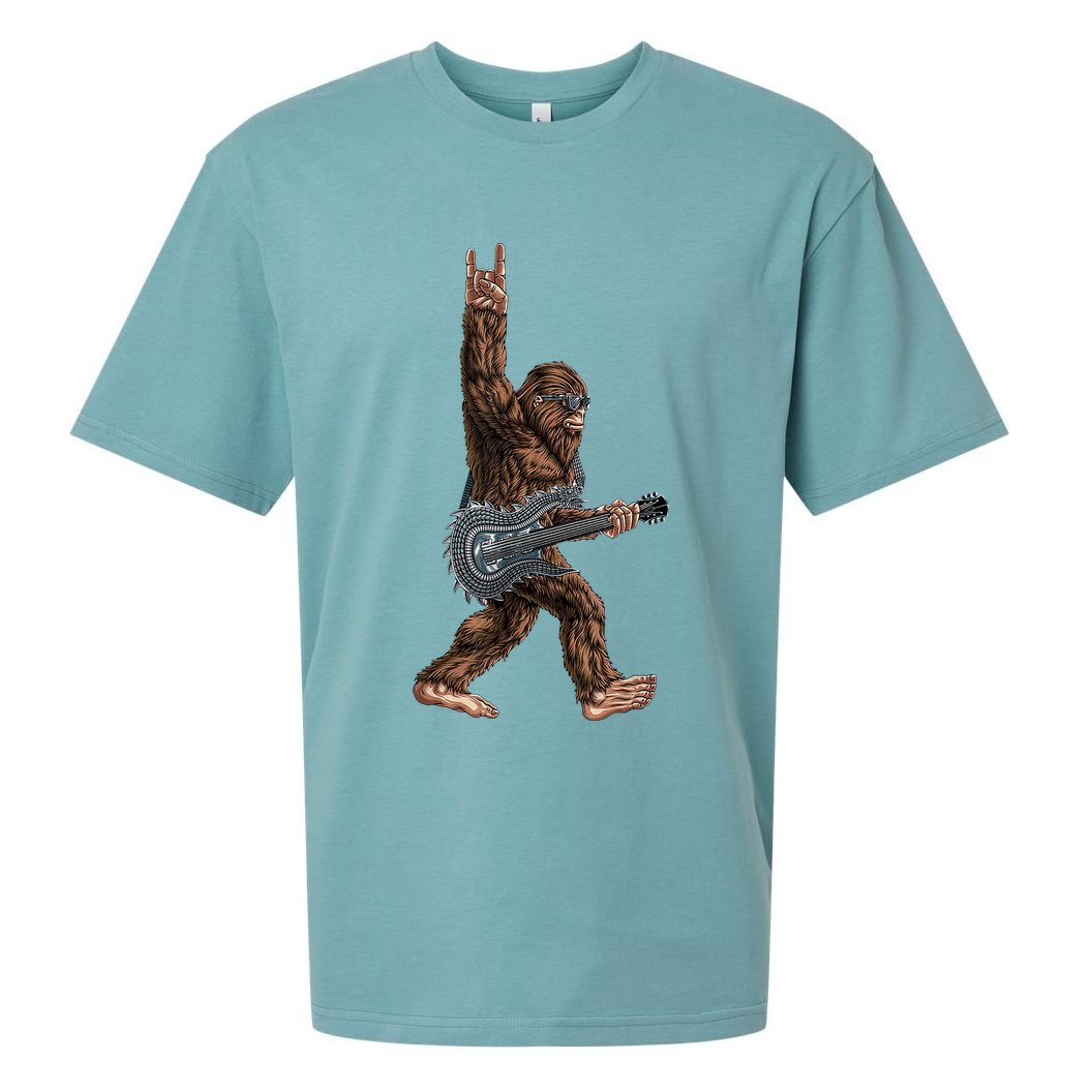Bigfoot Guitar Rock On Sueded Cloud Jersey T-Shirt