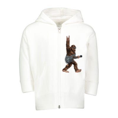 Bigfoot Guitar Rock On Toddler Zip Fleece Hoodie