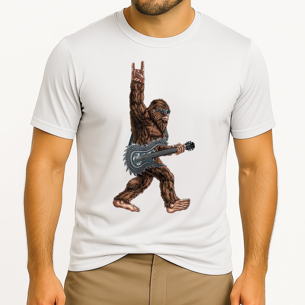 Bigfoot Guitar Rock On Cooling Performance Crew T-Shirt