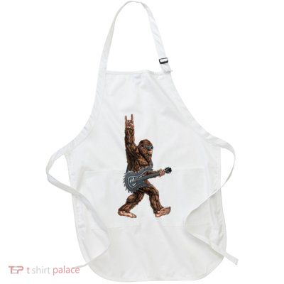 Bigfoot Guitar Rock On Full-Length Apron With Pockets