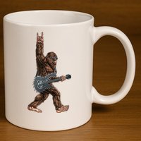 Bigfoot Guitar Rock On 11oz C Handle Ceramic Mug
