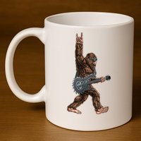 Bigfoot Guitar Rock On 11oz C Handle Ceramic Mug