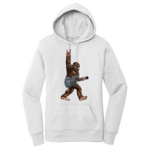 Bigfoot Guitar Rock On Women's Pullover Hoodie