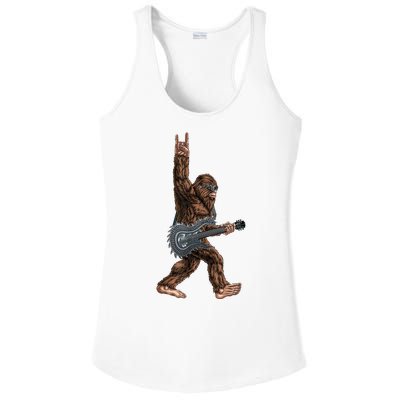 Bigfoot Guitar Rock On Ladies PosiCharge Competitor Racerback Tank