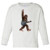 Bigfoot Guitar Rock On Toddler Long Sleeve Shirt