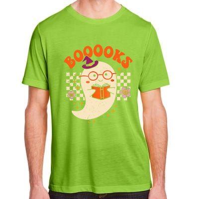 Books Ghost Reading Boooks Retro Groovy Halloween Teacher Gift Adult ChromaSoft Performance T-Shirt