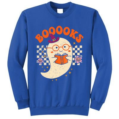 Books Ghost Reading Boooks Retro Groovy Halloween Teacher Gift Sweatshirt