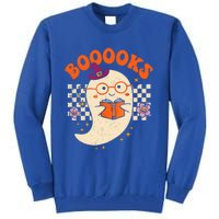 Books Ghost Reading Boooks Retro Groovy Halloween Teacher Gift Tall Sweatshirt