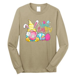 Bunny Gnome Rabbit Eggs Hunting Happy Easter Day Funny Long Sleeve Shirt