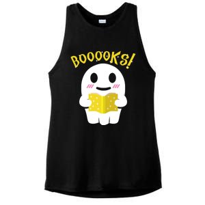 Boooks Ghost Reading Book Cool Gift Halloween Costume Great Gift Ladies PosiCharge Tri-Blend Wicking Tank