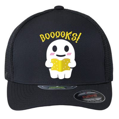 Boooks Ghost Reading Book Cool Gift Halloween Costume Great Gift Flexfit Unipanel Trucker Cap