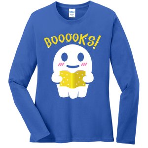 Boooks Ghost Reading Book Cool Gift Halloween Costume Great Gift Ladies Long Sleeve Shirt