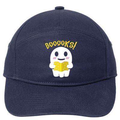 Boooks Ghost Reading Book Cool Gift Halloween Costume Great Gift 7-Panel Snapback Hat