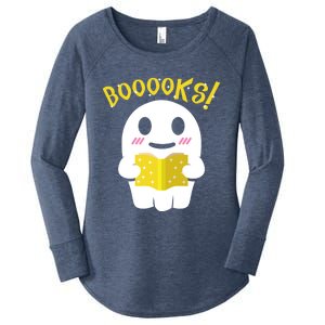 Boooks Ghost Reading Book Cool Gift Halloween Costume Great Gift Women's Perfect Tri Tunic Long Sleeve Shirt