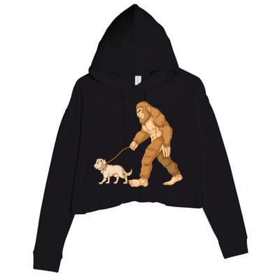 Bigfoot Golden Retriver Walking Crop Fleece Hoodie