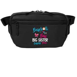 Baseball Gender Reveal-Baseball or Bow Big Sister Loves You Crossbody Pack