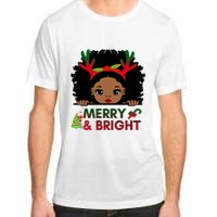 Black Girl Reindeer Santa Claus Christmas Merry And Bright Adult ChromaSoft Performance T-Shirt