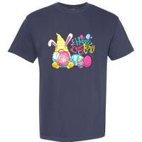 Bunny Gnome Rabbit Eggs Hunting Happy Easter Day Funny Garment-Dyed Heavyweight T-Shirt