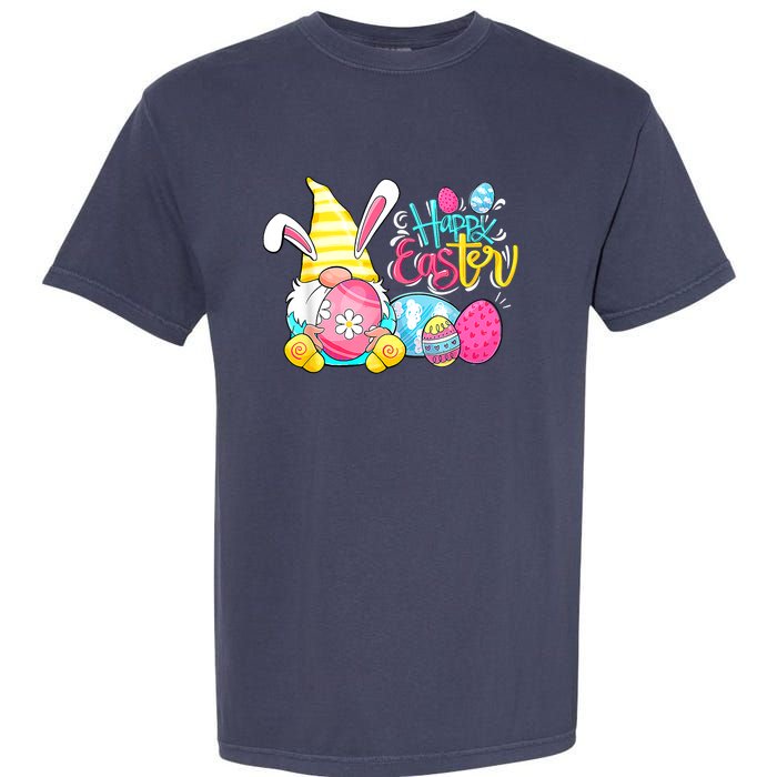 Bunny Gnome Rabbit Eggs Hunting Happy Easter Day Funny Garment-Dyed Heavyweight T-Shirt