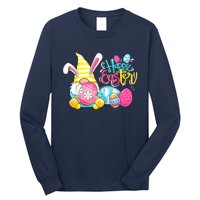 Bunny Gnome Rabbit Eggs Hunting Happy Easter Day Funny Long Sleeve Shirt