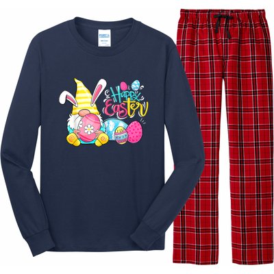 Bunny Gnome Rabbit Eggs Hunting Happy Easter Day Funny Long Sleeve Pajama Set