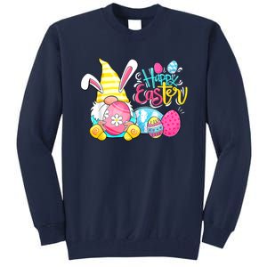 Bunny Gnome Rabbit Eggs Hunting Happy Easter Day Funny Tall Sweatshirt