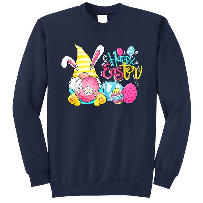 Bunny Gnome Rabbit Eggs Hunting Happy Easter Day Funny Tall Sweatshirt