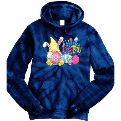 Bunny Gnome Rabbit Eggs Hunting Happy Easter Day Funny Tie Dye Hoodie