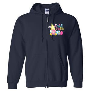 Bunny Gnome Rabbit Eggs Hunting Happy Easter Day Funny Full Zip Hoodie