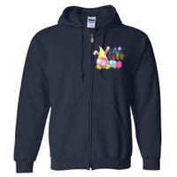 Bunny Gnome Rabbit Eggs Hunting Happy Easter Day Funny Full Zip Hoodie