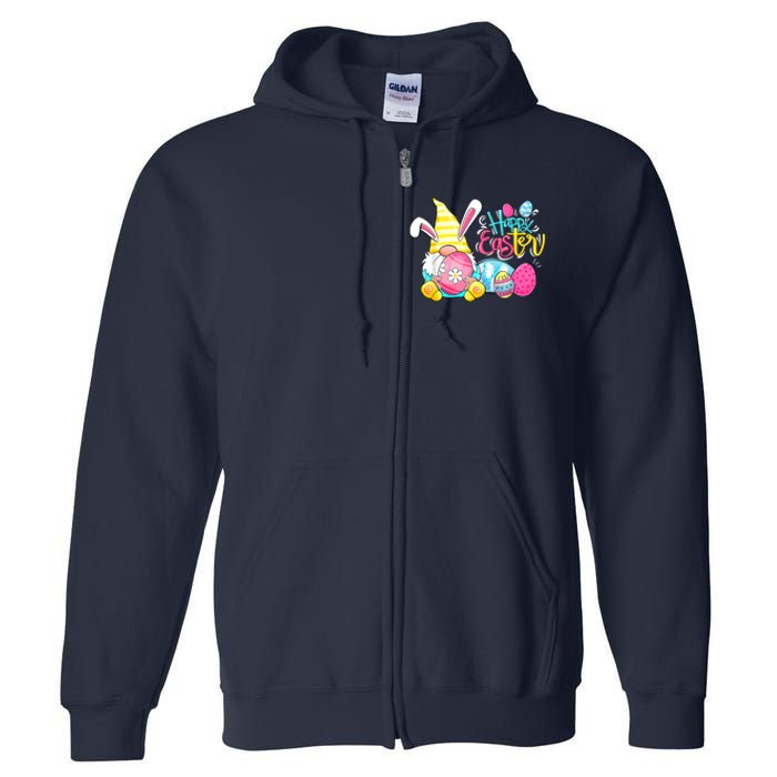 Bunny Gnome Rabbit Eggs Hunting Happy Easter Day Funny Full Zip Hoodie