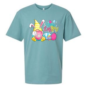 Bunny Gnome Rabbit Eggs Hunting Happy Easter Day Funny Sueded Cloud Jersey T-Shirt