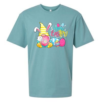 Bunny Gnome Rabbit Eggs Hunting Happy Easter Day Funny Sueded Cloud Jersey T-Shirt