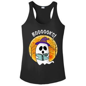 Boooooks! Ghost Reading Book For Librarians Funny Halloween Gift Ladies PosiCharge Competitor Racerback Tank