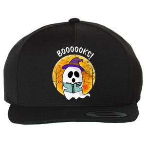 Boooooks! Ghost Reading Book For Librarians Funny Halloween Gift Wool Snapback Cap