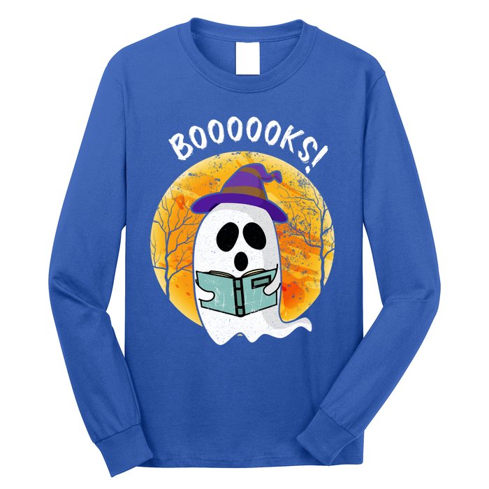 Boooooks! Ghost Reading Book For Librarians Funny Halloween Gift Long Sleeve Shirt