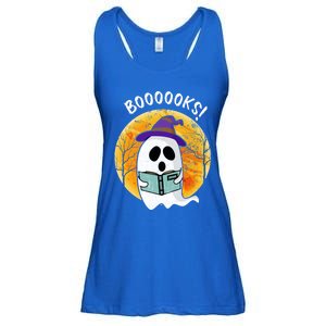 Boooooks! Ghost Reading Book For Librarians Funny Halloween Gift Ladies Essential Flowy Tank