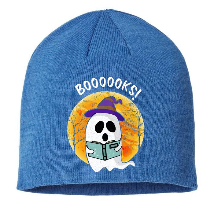 Boooooks! Ghost Reading Book For Librarians Funny Halloween Gift Sustainable Beanie