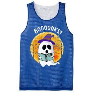 Boooooks! Ghost Reading Book For Librarians Funny Halloween Gift Mesh Reversible Basketball Jersey Tank