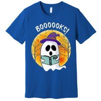 Boooooks! Ghost Reading Book For Librarians Funny Halloween Gift Premium T-Shirt