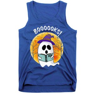 Boooooks! Ghost Reading Book For Librarians Funny Halloween Gift Tank Top