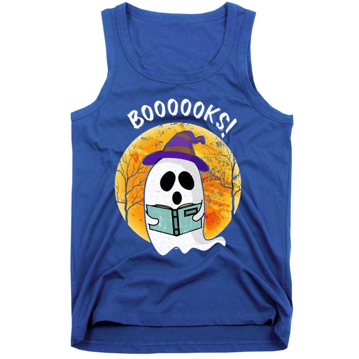 Boooooks! Ghost Reading Book For Librarians Funny Halloween Gift Tank Top