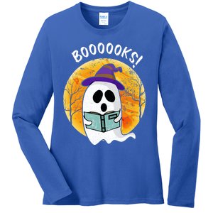 Boooooks! Ghost Reading Book For Librarians Funny Halloween Gift Ladies Long Sleeve Shirt