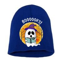 Boooooks! Ghost Reading Book For Librarians Funny Halloween Gift Short Acrylic Beanie