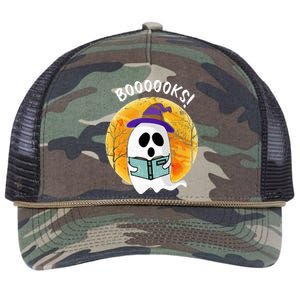 Boooooks! Ghost Reading Book For Librarians Funny Halloween Gift Retro Rope Trucker Hat Cap